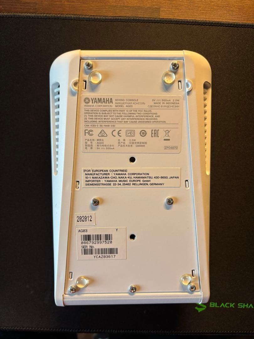YAMAHA AG03 ミキサー/インターフェイス