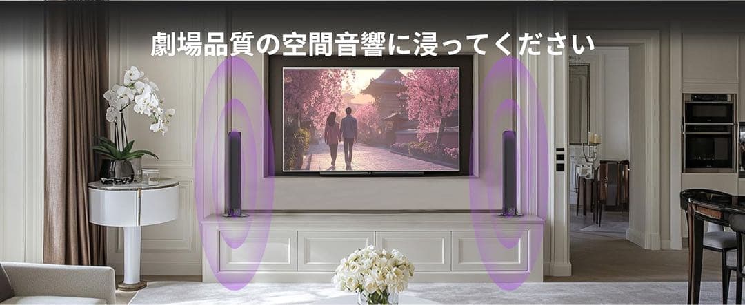 Bluetooth5.3 サウンドバー テレビ用 高音質 取り外し可能スピーカー