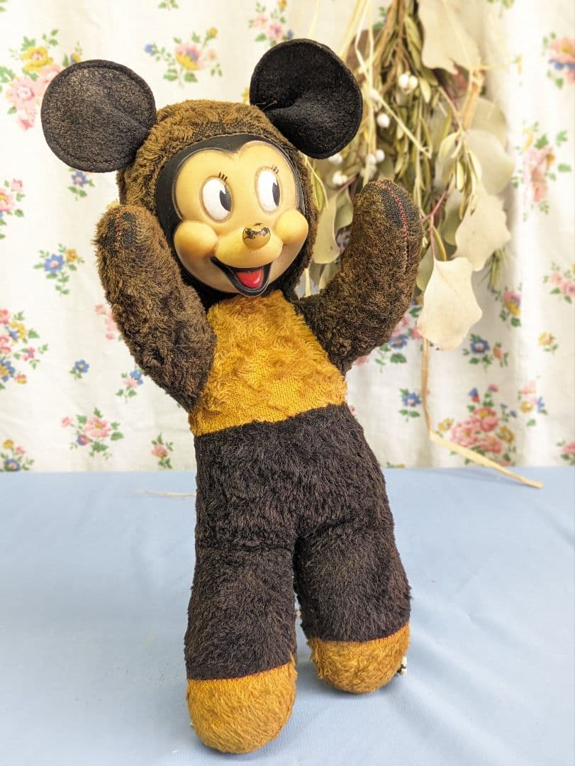 ミッキーマウス アンティーク ヴィンテージ　ぬいぐるみ イギリス 蚤の市
