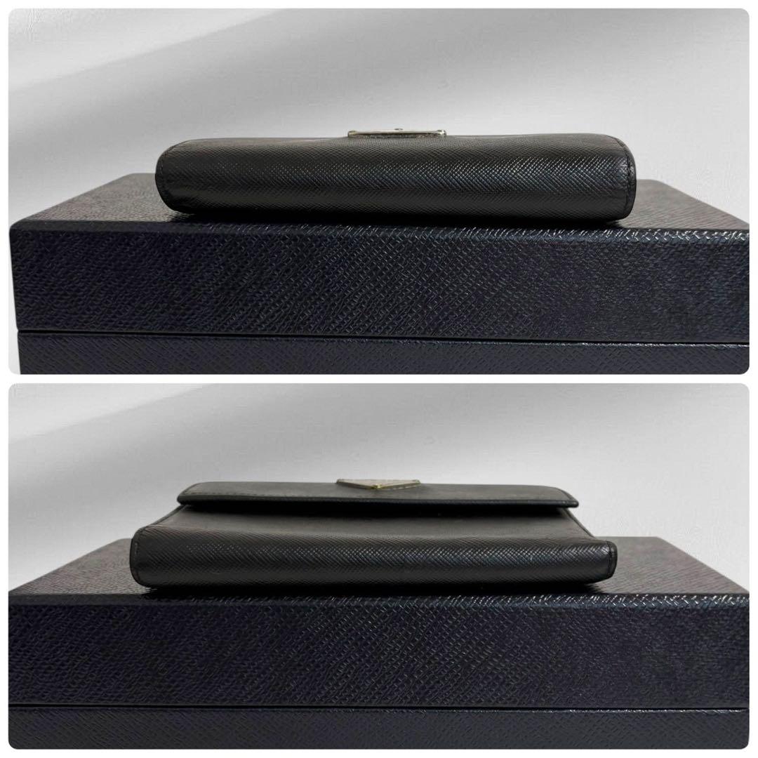 極美品✨ PRADA プラダ 三つ折り財布 サフィアーノ ブラック 黒