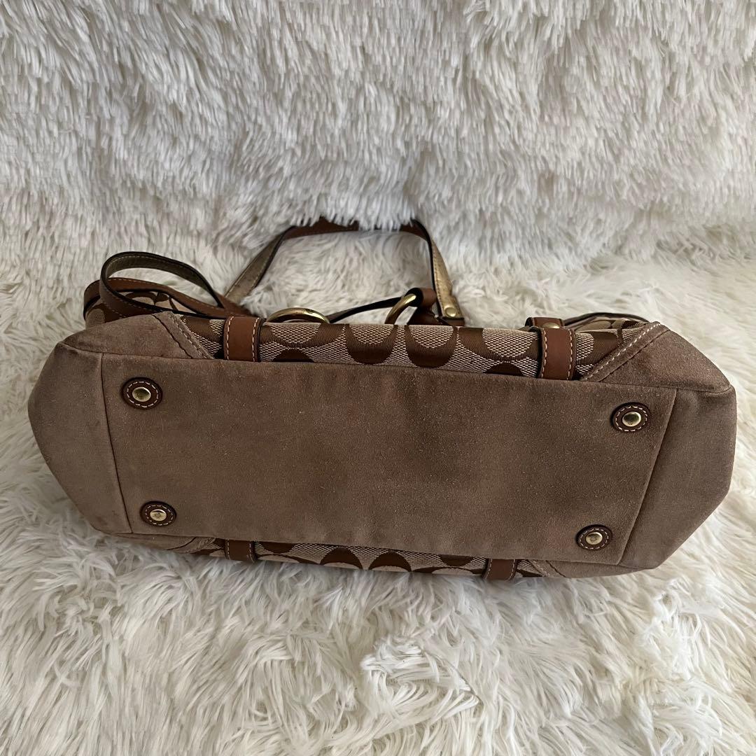 COACH コーチ ハンドバッグ シグネチャー ブラウン