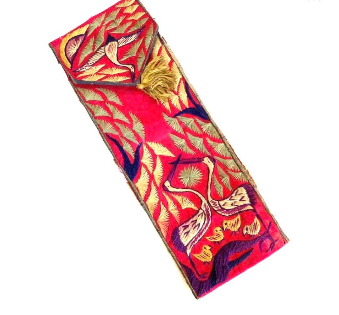 李朝　刺繍 鳥　韓国　古美術　朝鮮