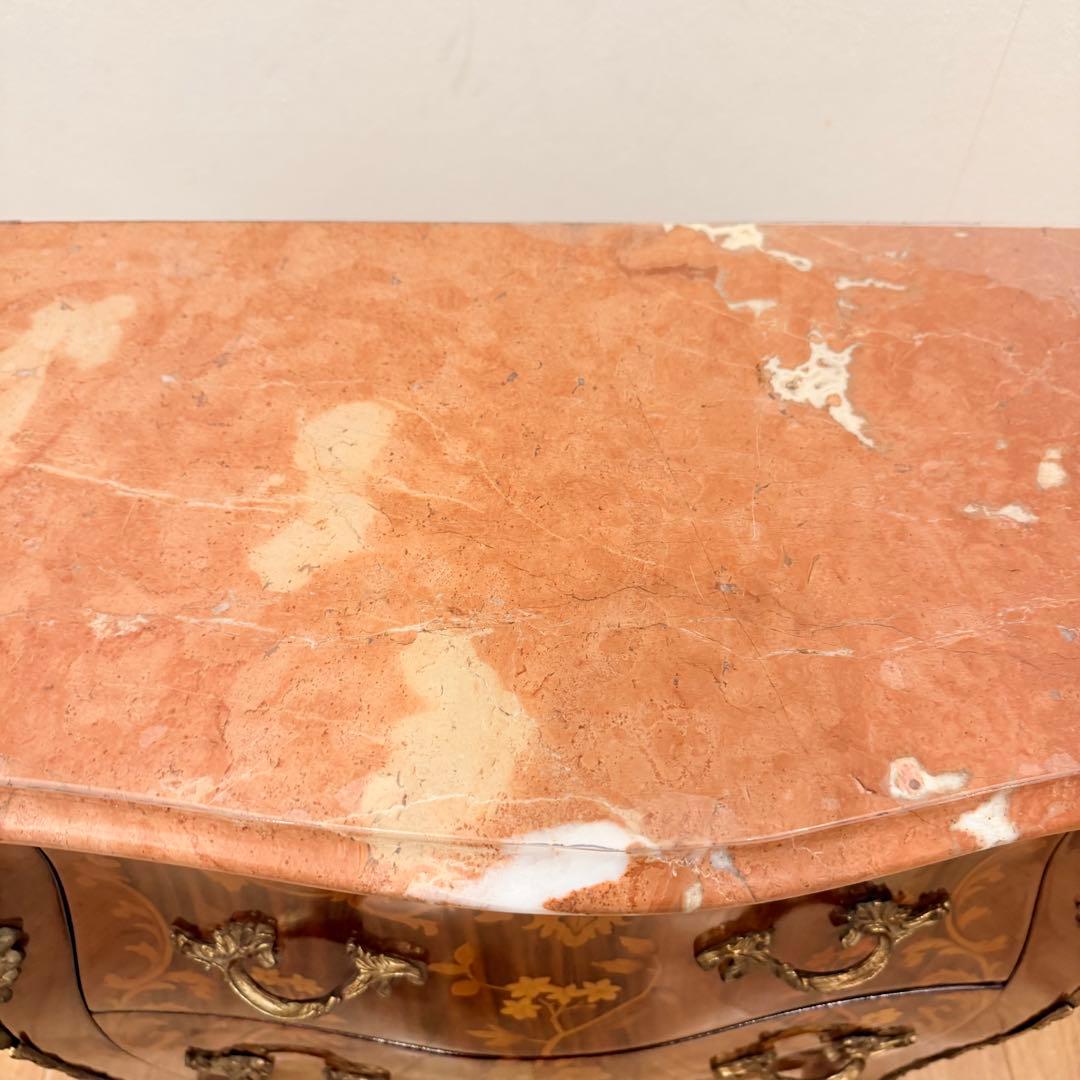 店舗 撮影用 空間が一気に映える 猫脚 アンティーク チェスト 大理石天板 象嵌