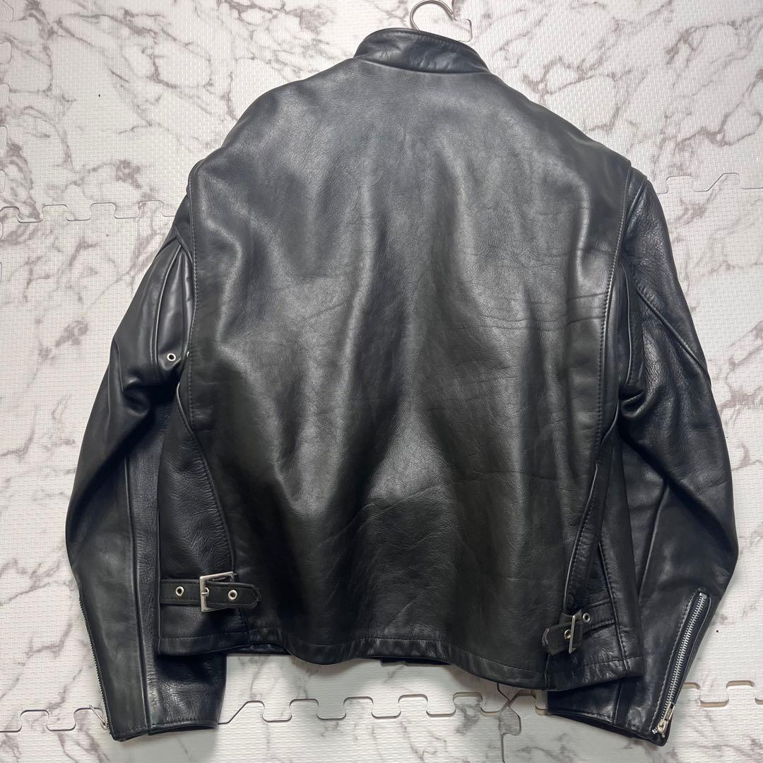 46size/極美品✨【米国製】schott シングルライダース 641 黒