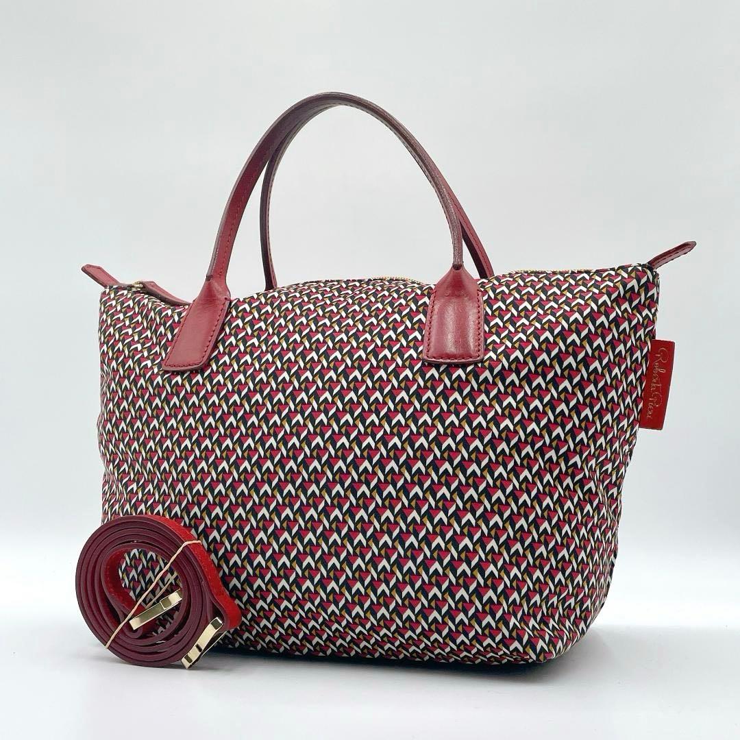 極美品 ROBERTA PIERI 2wayバッグ TATAMI 赤f261
