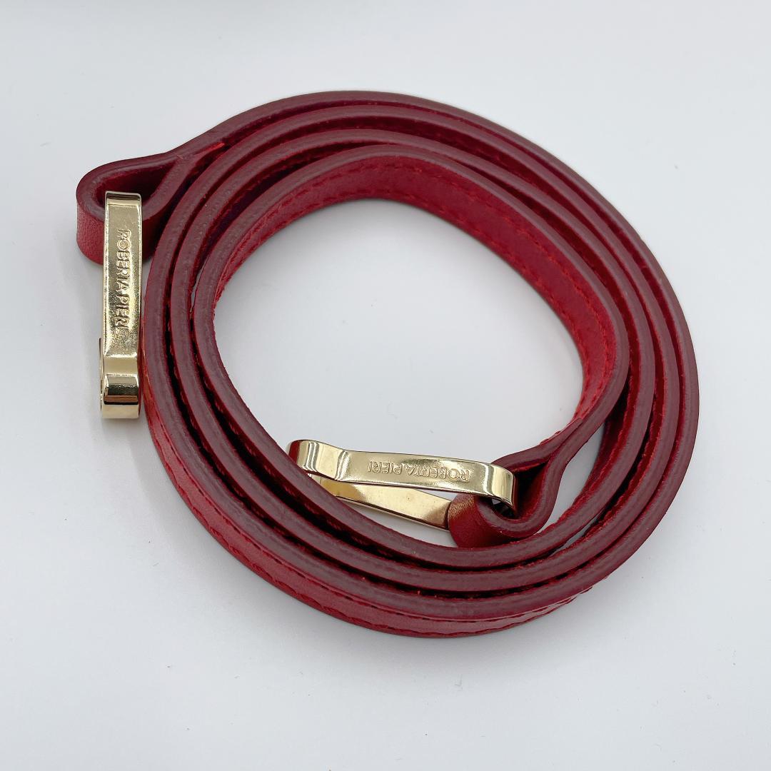 極美品 ROBERTA PIERI 2wayバッグ TATAMI 赤f261