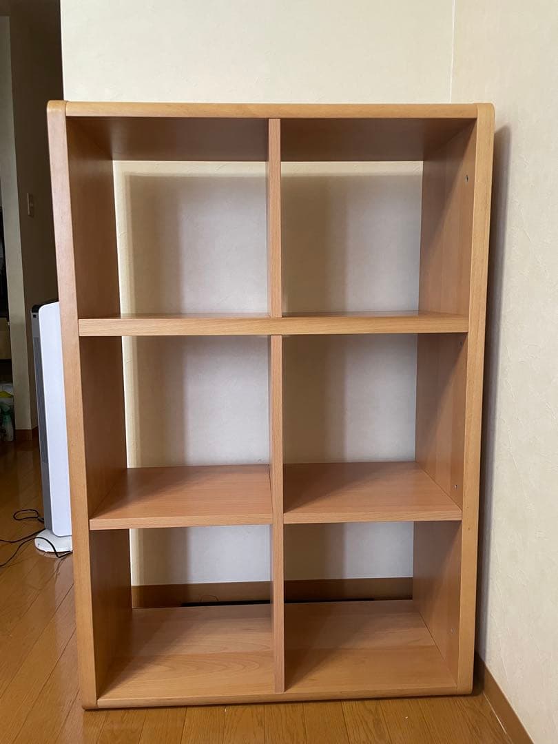 ナチュラル木製本棚 6マス【送料込】