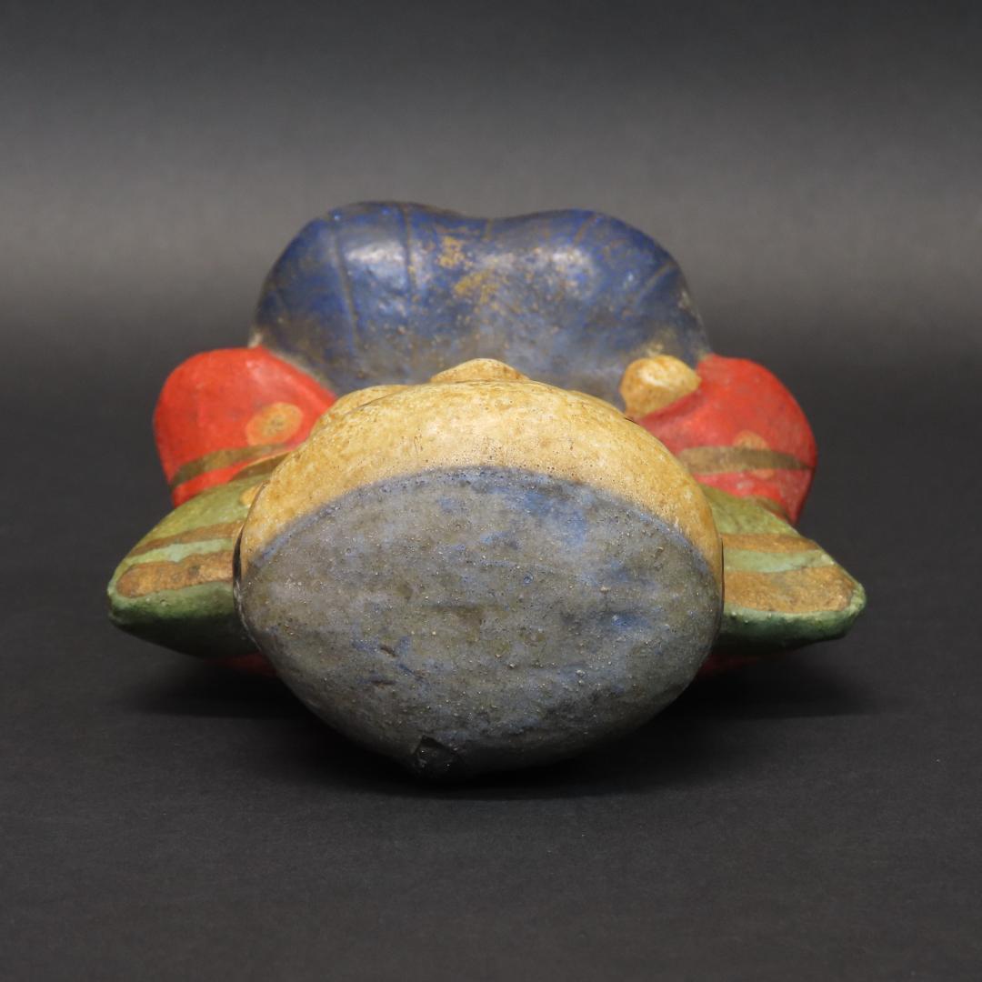 ⭕396 江戸末期 土人形 幸運を招く福助 高さ12.5cm/伏見人形 八幡人形