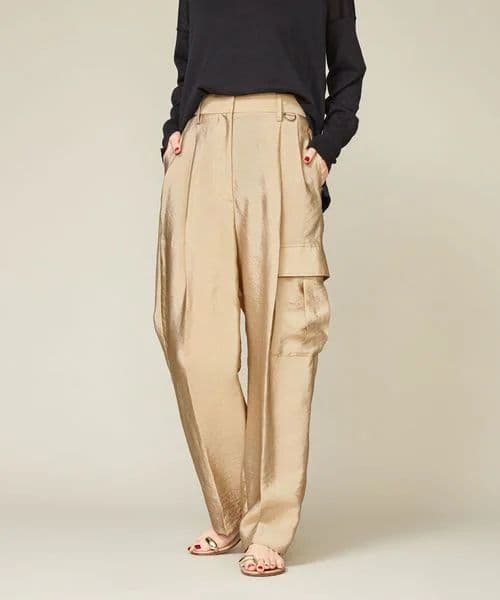 タグ付き未使用【conte】サテン カーゴパンツ