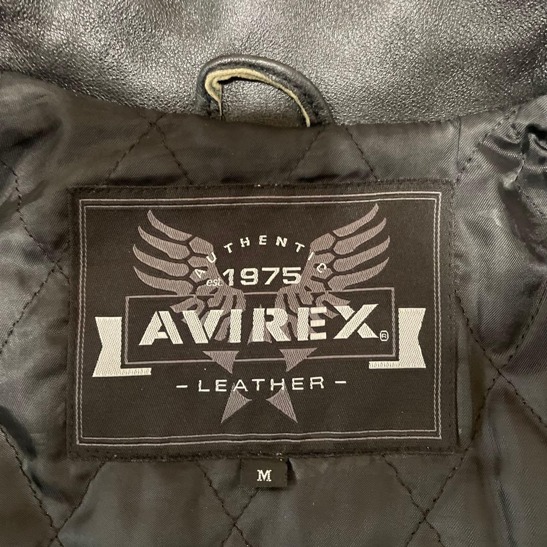 【希少】AVIREX アヴィレックス　革ジャン　ドラゴン刺繍　レザージャケット
