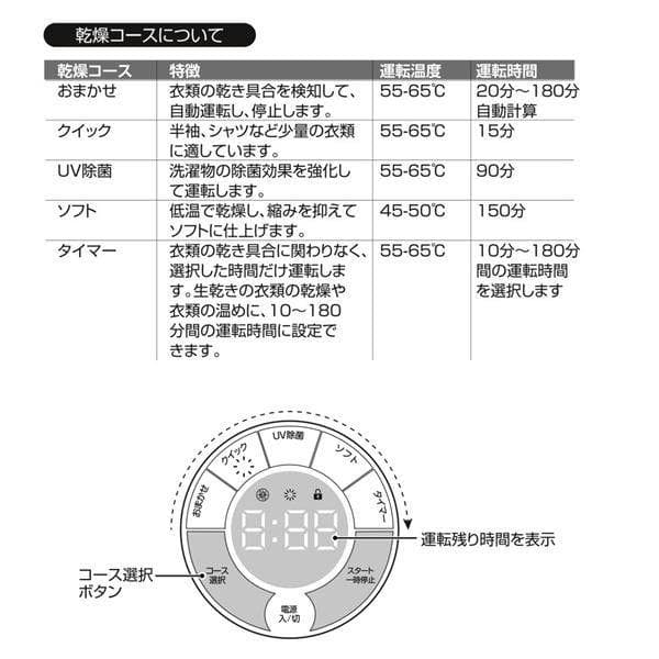 ELSONIC エルソニック 小型衣類乾燥機 容量1.8kg 580W