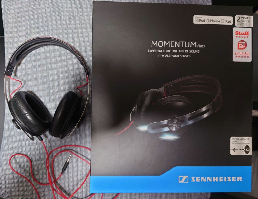 Sennheiser Momentum Black 箱付き+3,5mmリケーブル