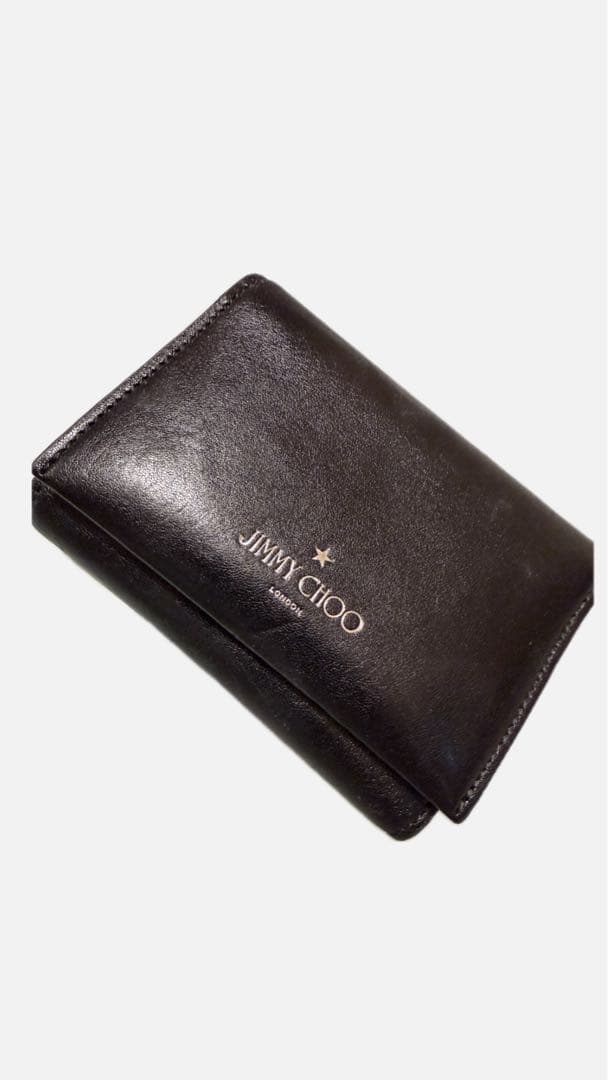 ぱすてるさん✨未使用‼️JIMMY CHOO 三つ折財布 黒 レザー