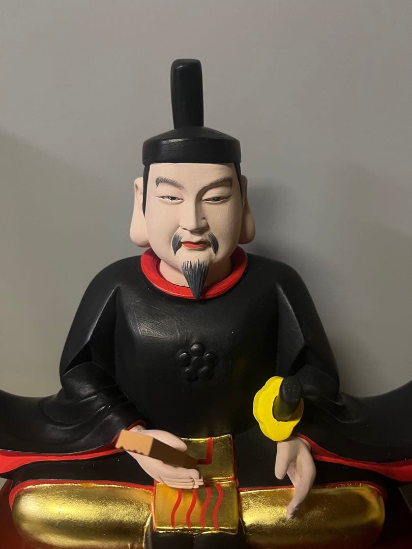 限定特別値引　菅原道真公　木彫り　彩色　天神様　学問の神様　大　23