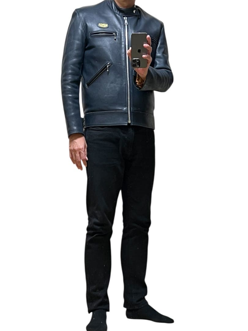 Lewis Leathers スーパースポーツマン ホース 40 ネイビー