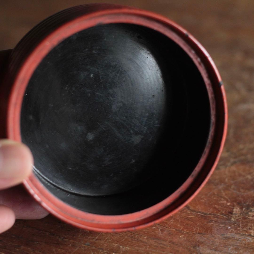 朱塗り 半筒椀 容器 徳利袴 古美術 漆器 古道具 アンティーク