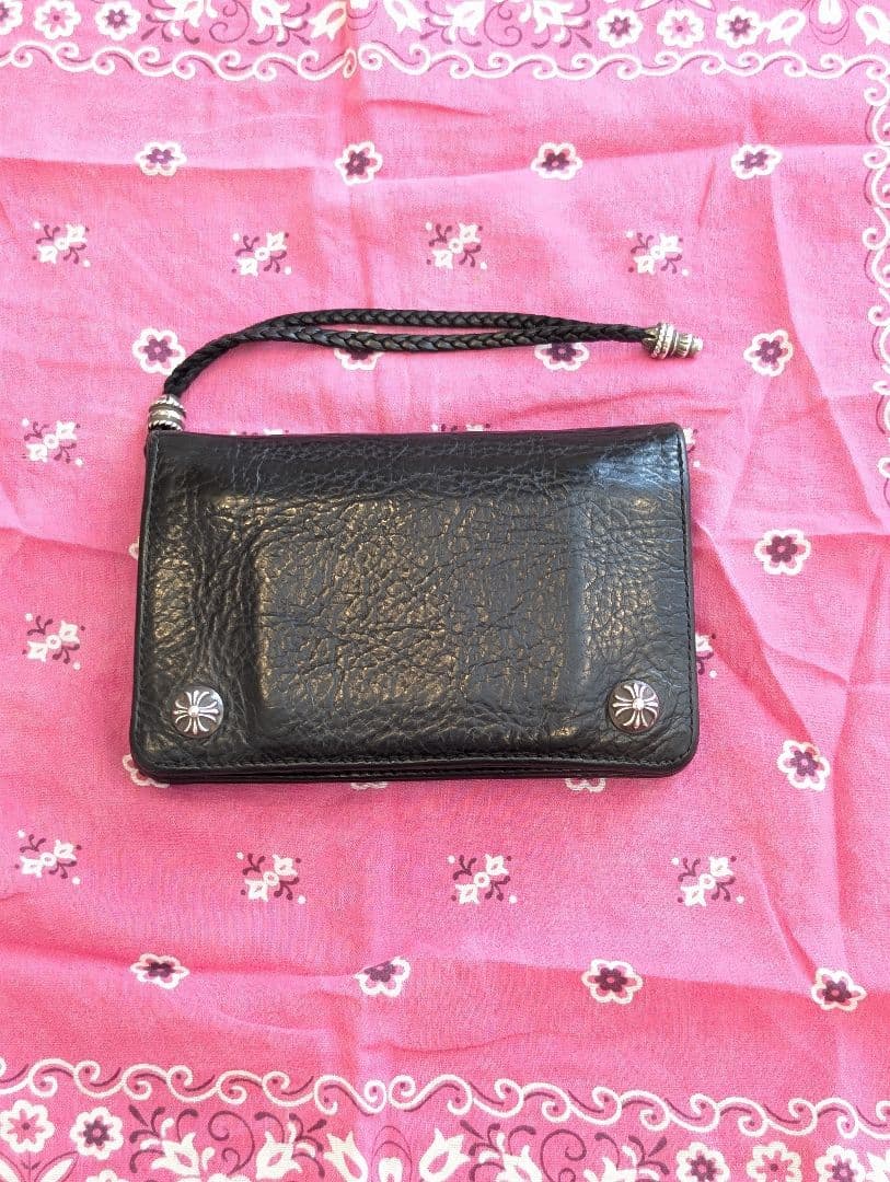 chromehearts2zipwalletアイアンクロスストラップ付き最終価格