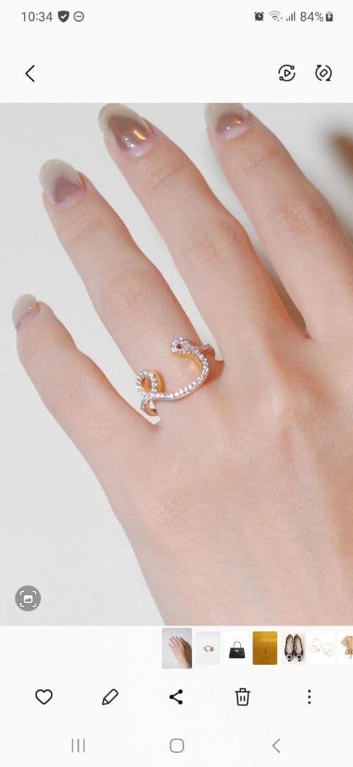 odul　モアサナイトDRAWING RING　ゴールド