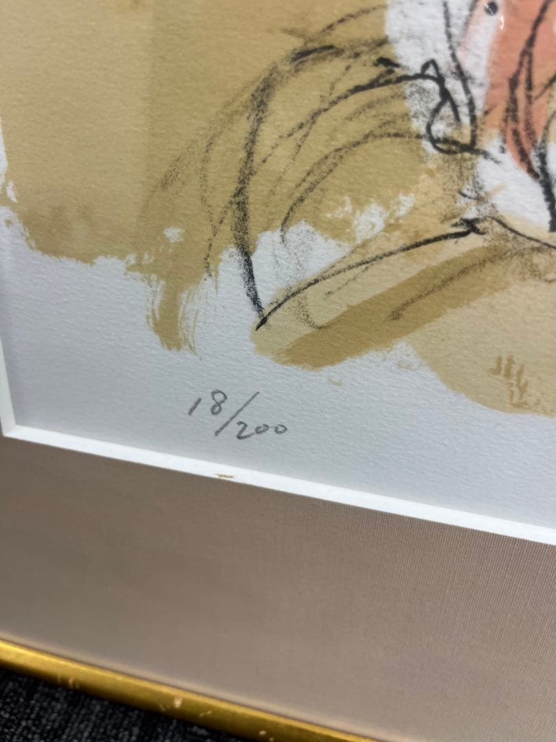 リトグラフ　宮永岳彦　少女　直筆サイン　18/200