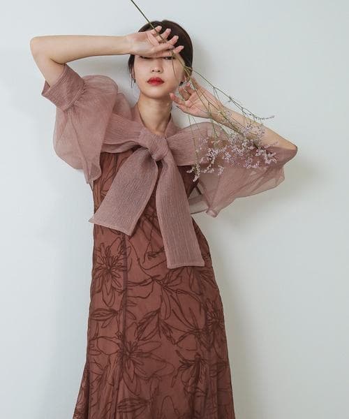 極美品 カナ ボウタイ リボン ボレロ ワンピース M 結婚式 オケージョン