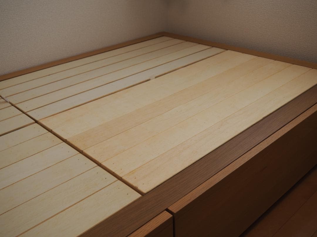 無印良品　収納ベッド　シングル　オーク材