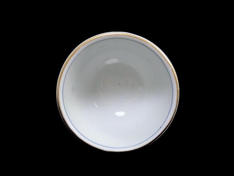 古伊万里　金襴手　花鳥紋に丁子の図　馬上盃　猪口　食前酒D060AS- CBm