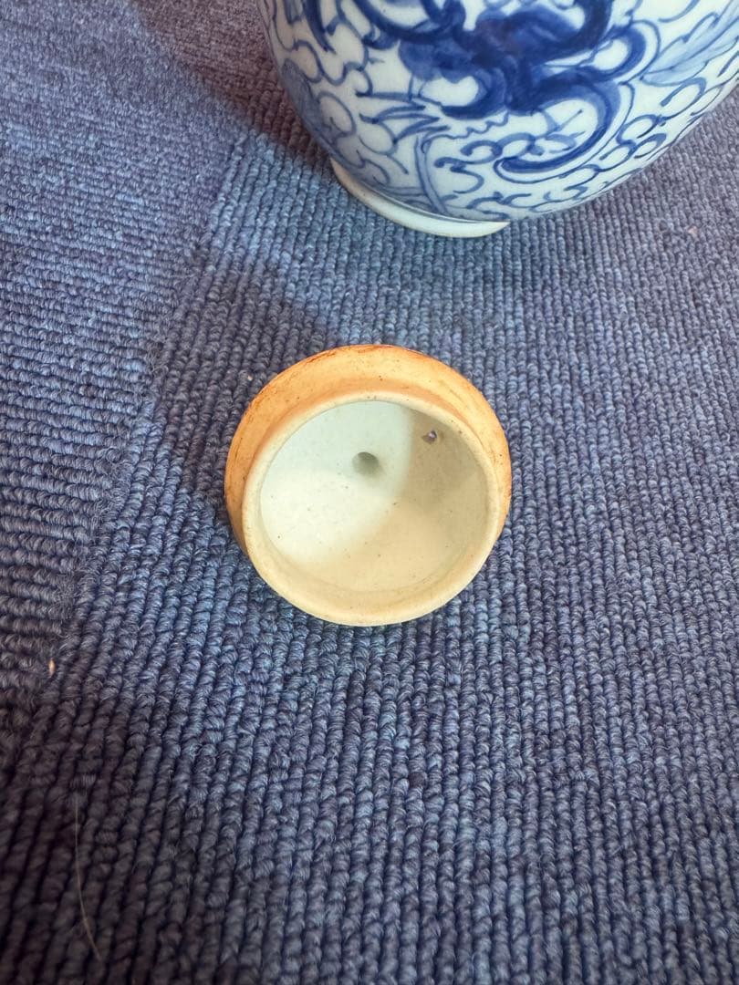 2063 中国骨董　大清雍正年製銘　染付龍文　獣　急須　時代物