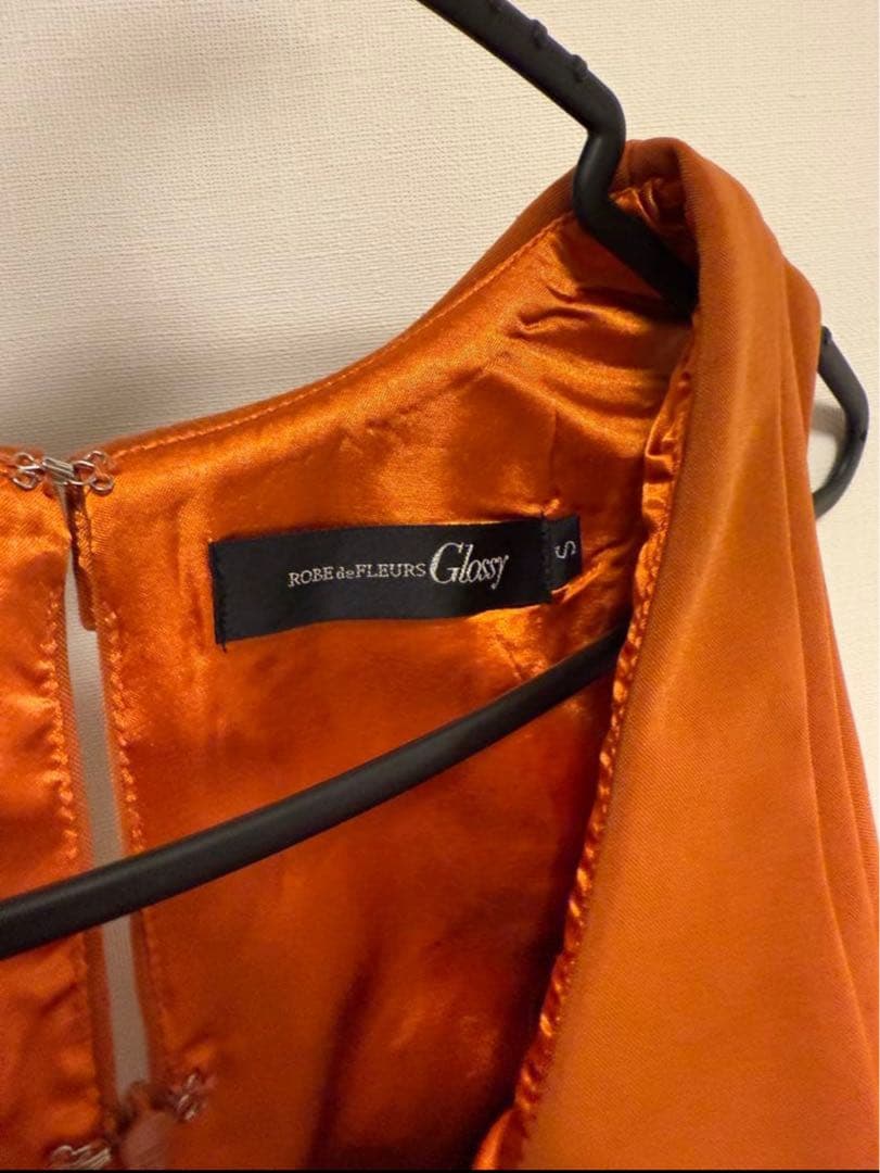 ROBE de FLEURS glossy オレンジ ミニドレス 美品