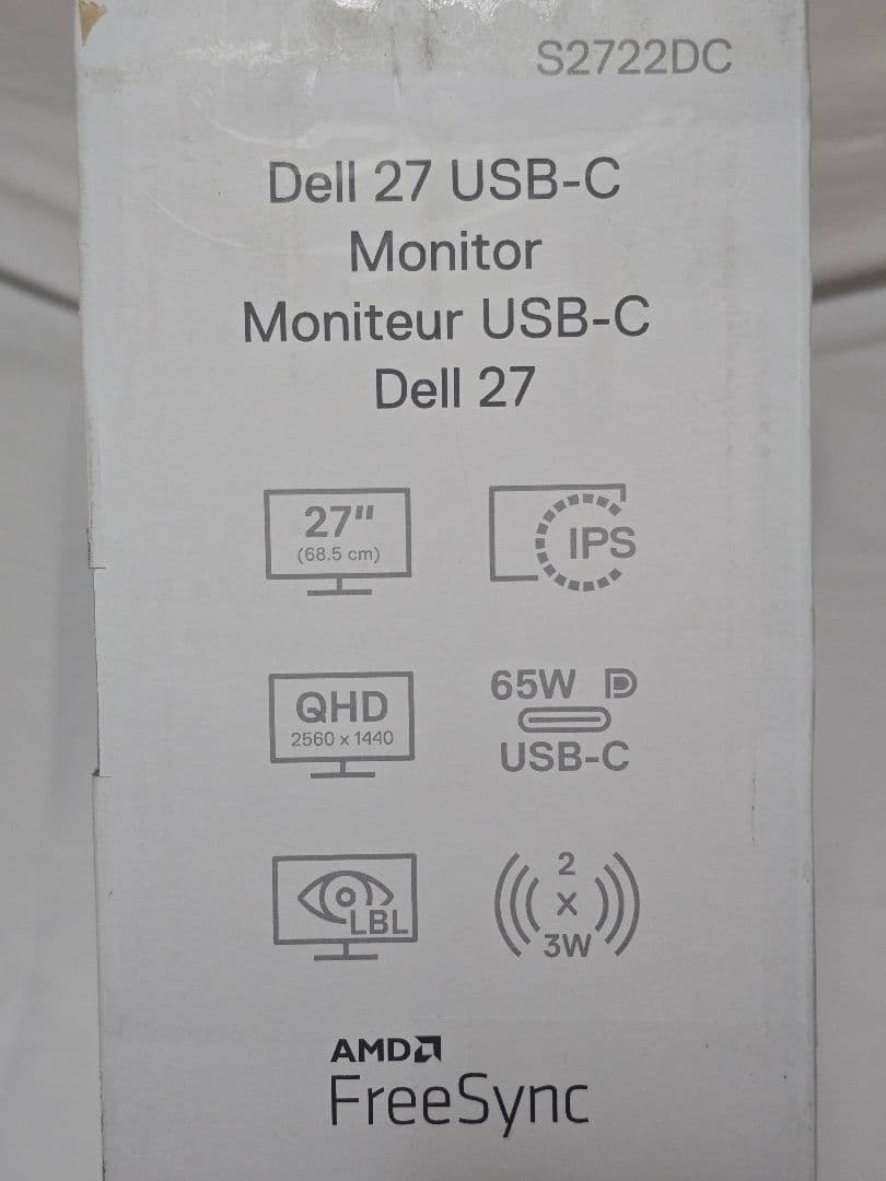 Dell S2722DC 27インチ モニター QHD IPS非光沢 未使用