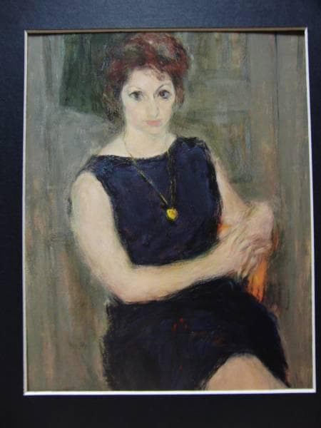 伊藤　清永、ジョアン坐像、希少画集画、新品額装付