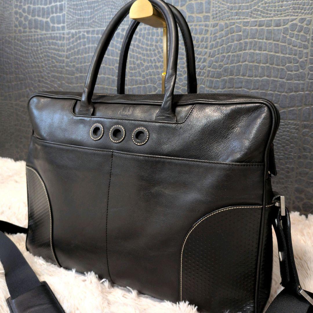 dunhill ダンヒル ビジネスバッグブリーフケース 本革 A4可 黒