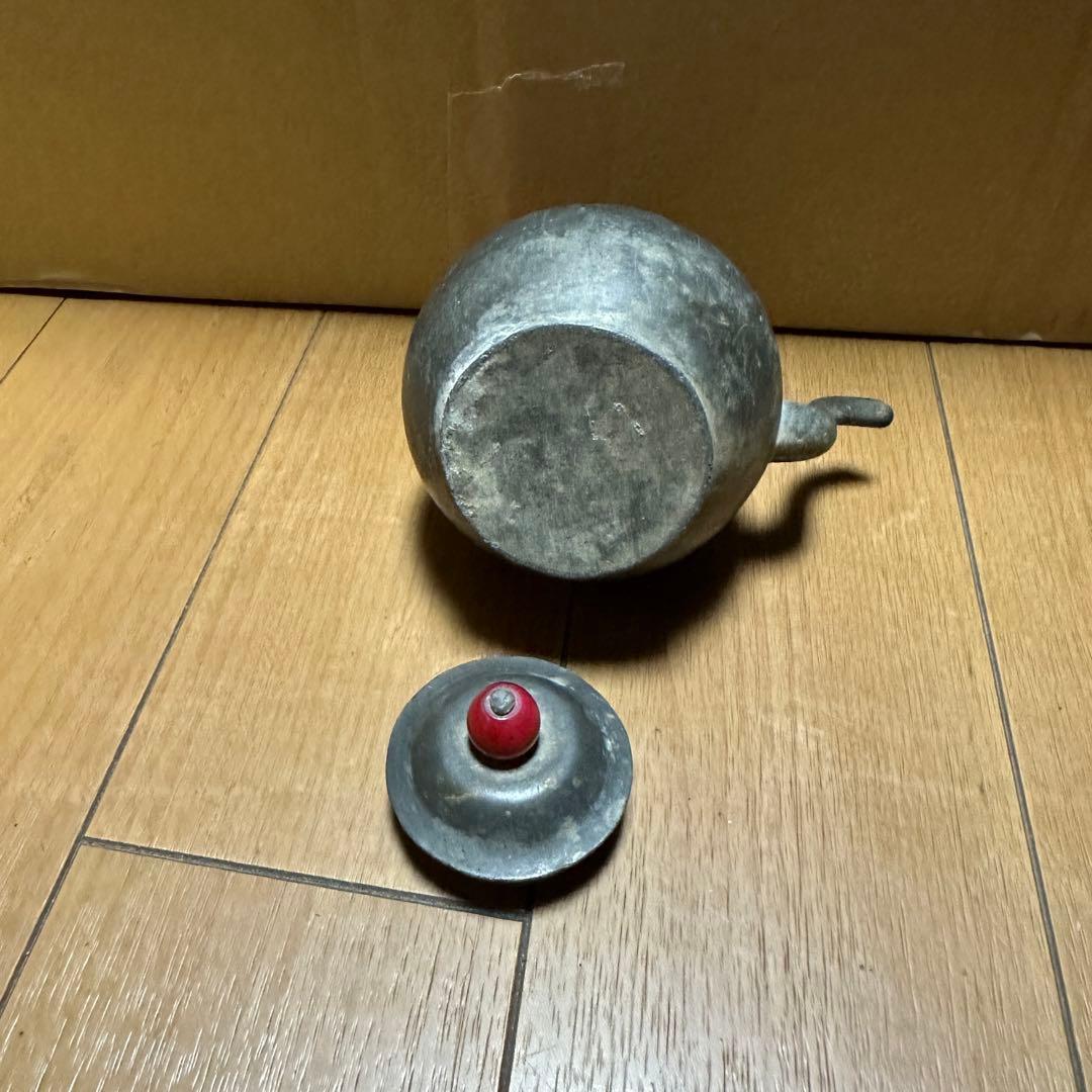 時代物 煎茶道具 古錫 茶壷 茶心壷 約448g