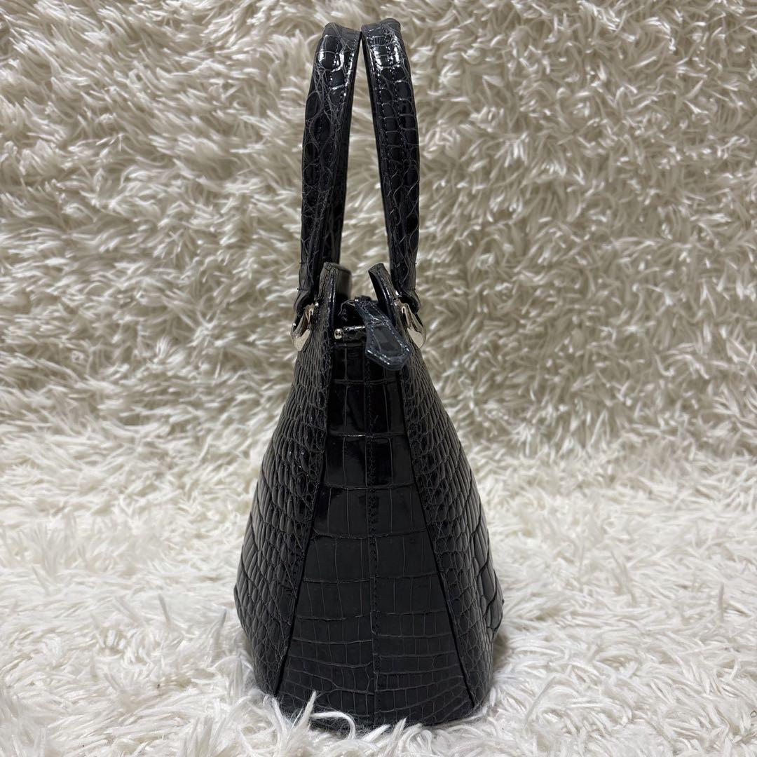 JRA シャイニングクロコ　フォーマル　ハンドバッグ　ブラック