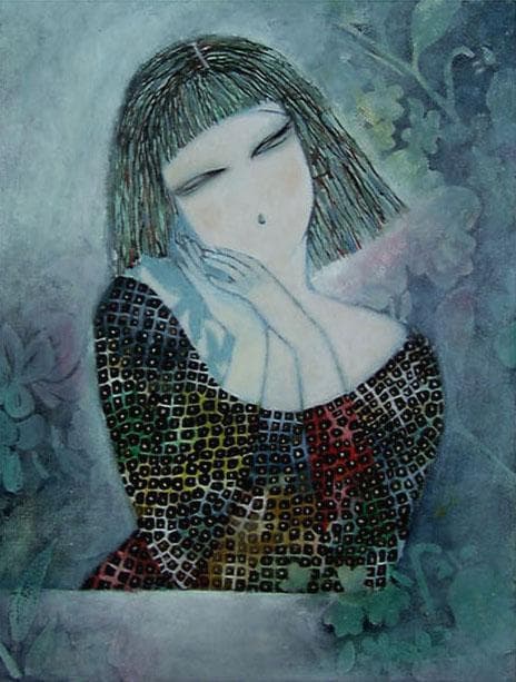 油絵 菅家令子 絵 絵画 インテリア F6-72023 人物 女性像