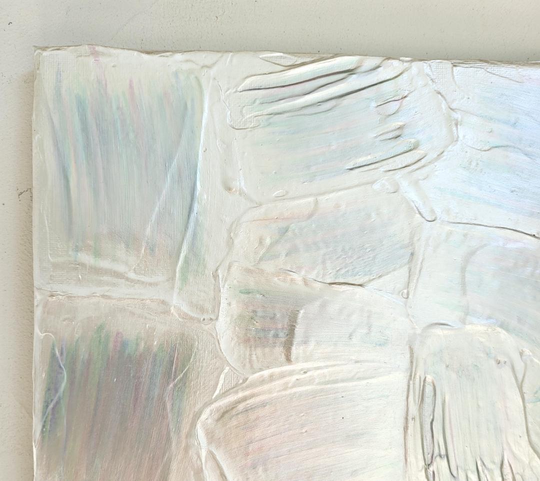 再生-銀 / テクスチャー キャンバス 26×26㎝ 原画 モダン 現代アート