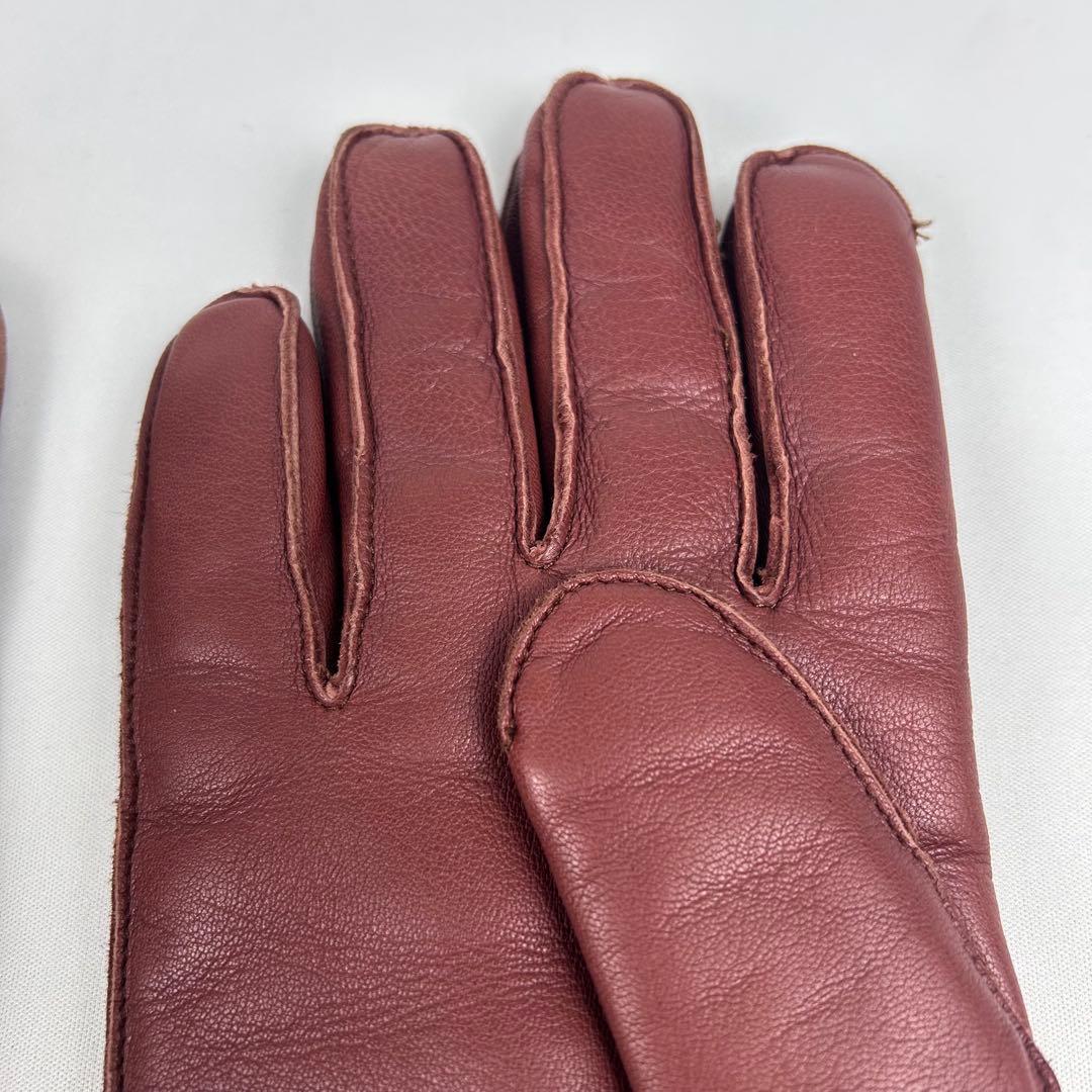 【未使用】デンツ グローブ 羊革 ラビットファー 23cm イングリッシュタン