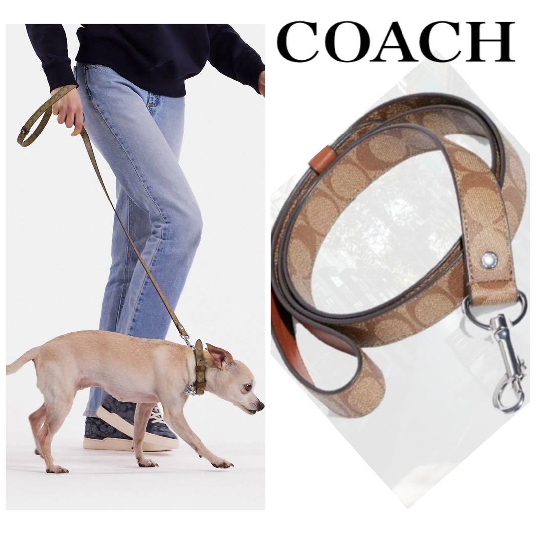革 ボックス ラージ ペット リーシュ シグネチャー 犬用新品 リード コーチ