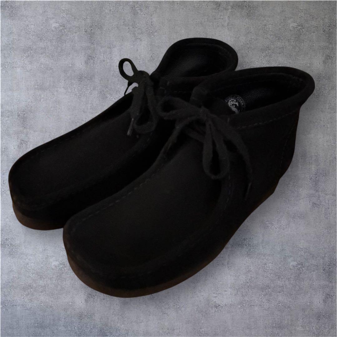 【美品】CLARKS ワラビーブーツ ブラック スエード UK7.5