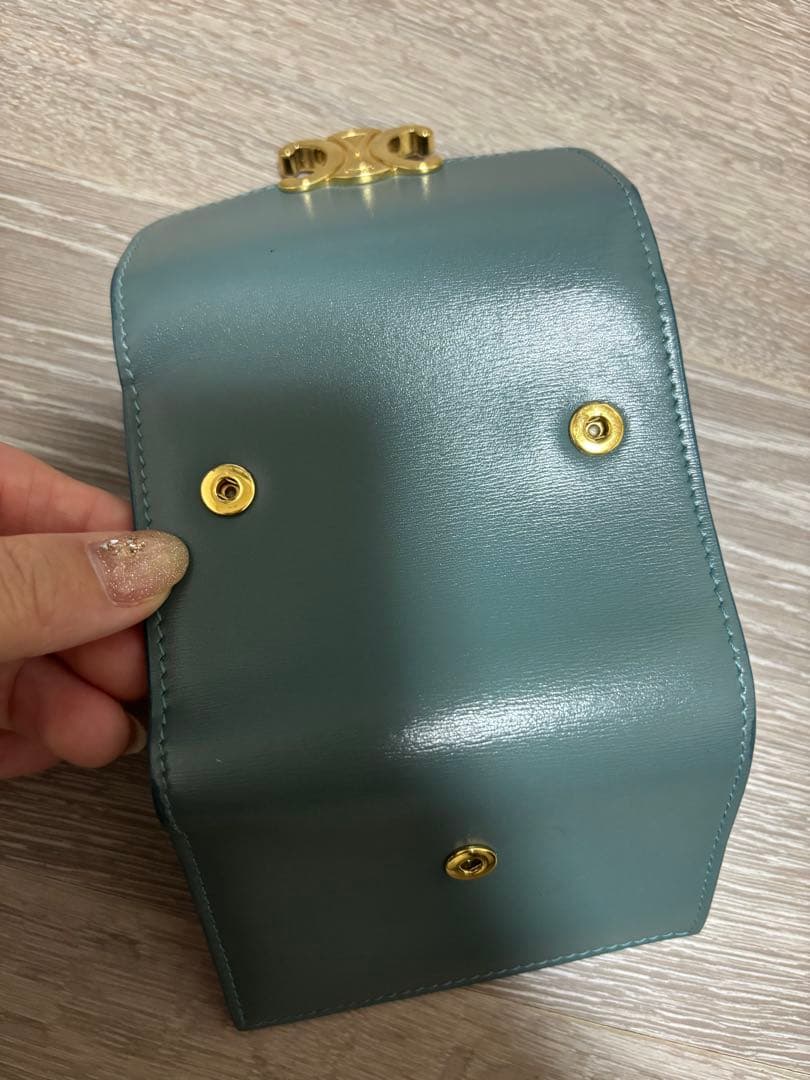 CELINE 入れ付きコンパクトウォレット　グリーン