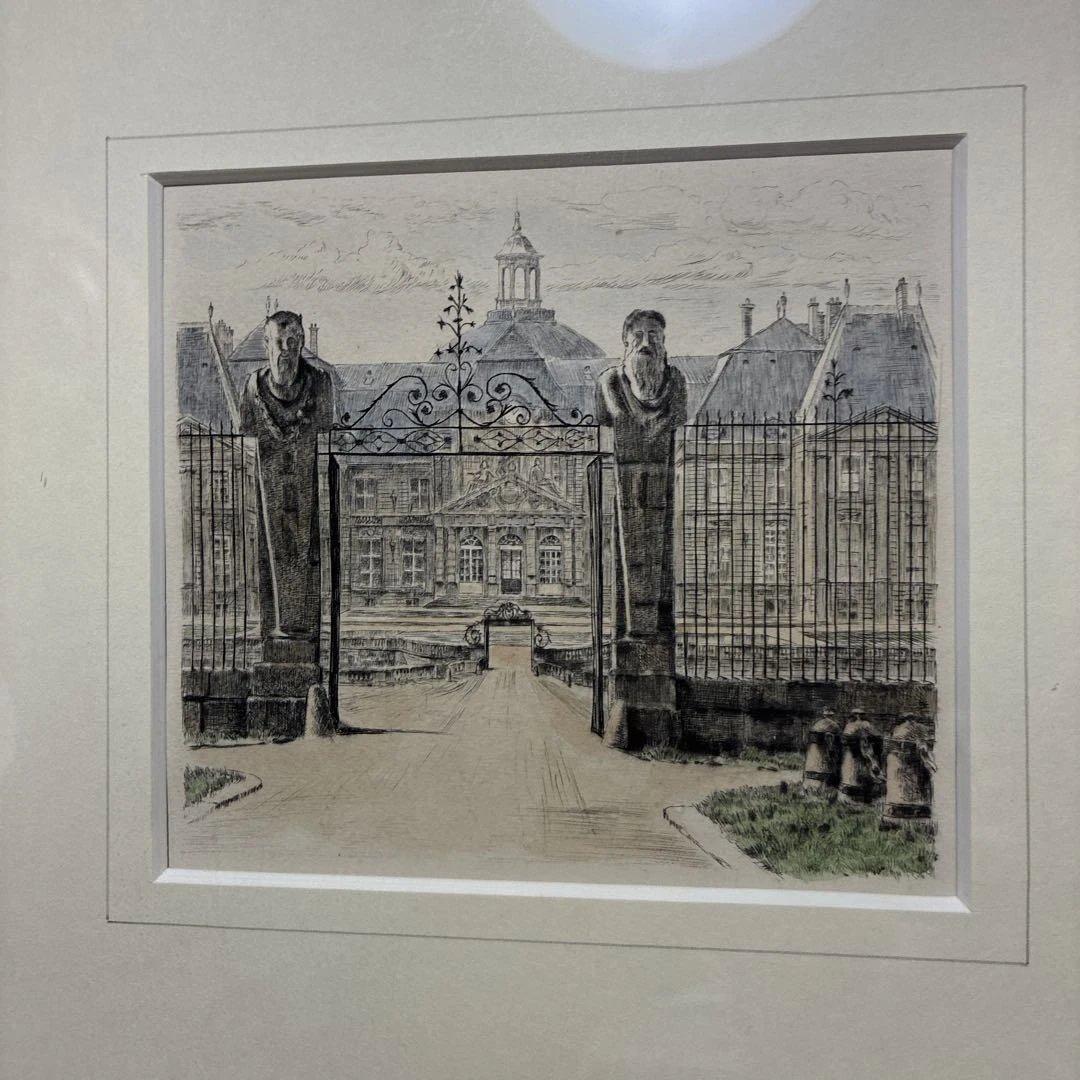フランスアンティーク銅版画　ヴォー・ル・ヴィコント城