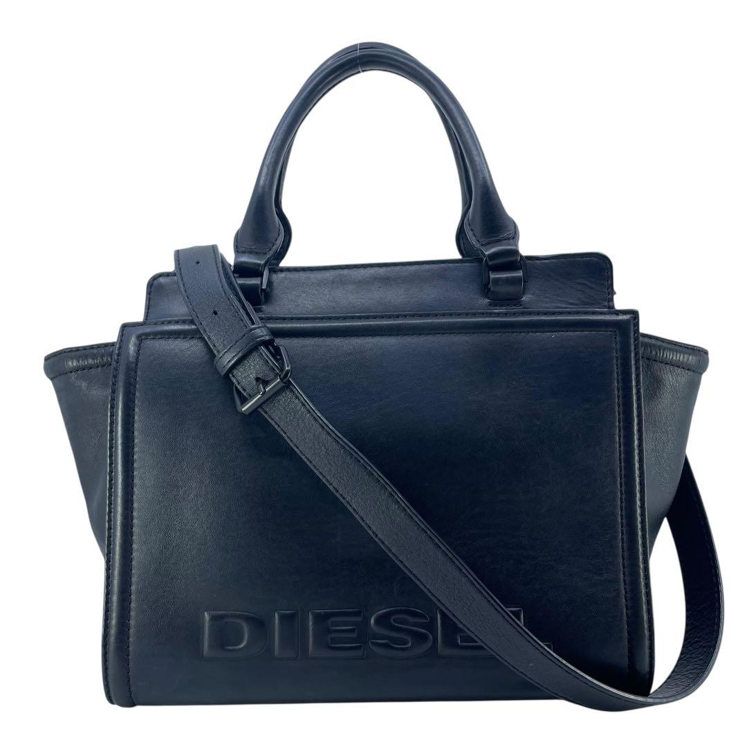 DIESEL ディーゼル BADIA ブラック黒 カウレザー2wayハンドバッグ