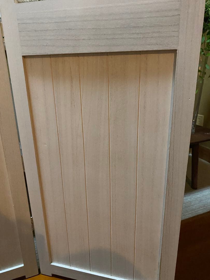 コットンリネンカーテン付き4蓮　パーテーション