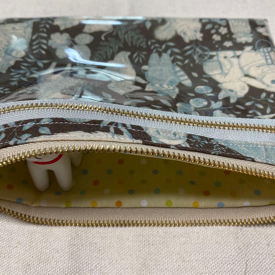 yukiemon hハンドメイド ダブルファスナーポーチ 大 クリアタイプ