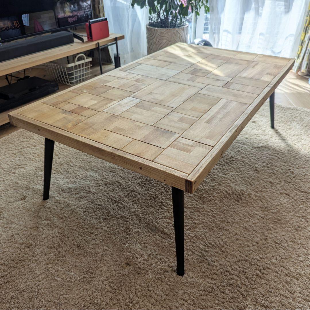 木製　ローテーブル　✨　サイドテーブル　ハンドメイド　古材風　即納　大きめサイズ