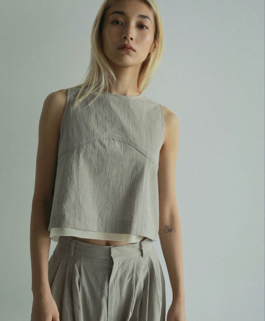 【新品】anuke Backopen Check Tops