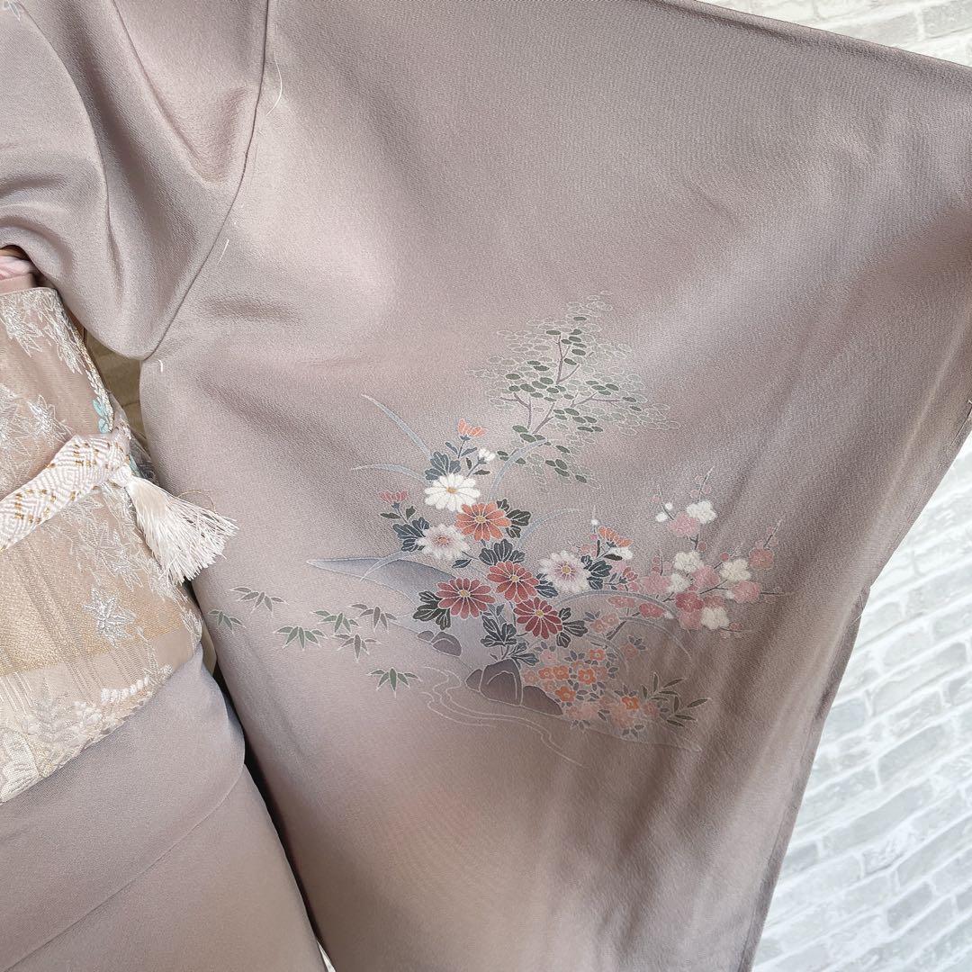 訪問着　フルセット　茶屋辻　友禅　せせらぎ　躾糸付き　着物　Q5