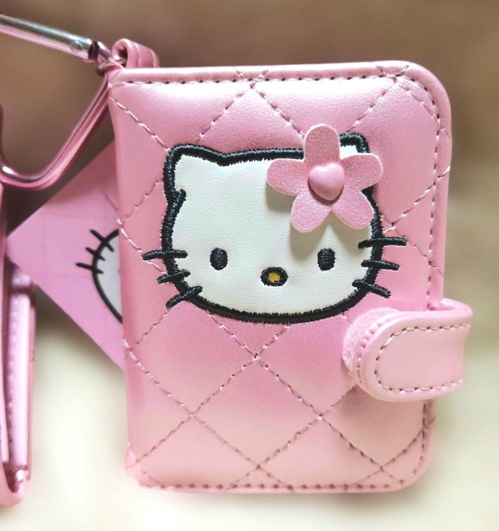 キティミニチュアキルト　リュックポーチ　バニティ形ケース　ウォレット　ミラー４点
