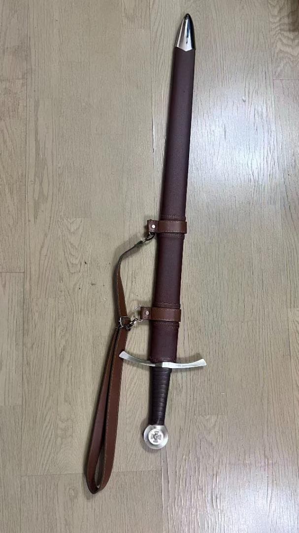 【３日内速達】片手用西洋剣 茶色 高マンガン鋼 模造刀　武具 十字剣