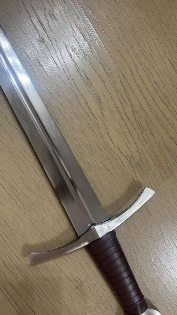 【３日内速達】片手用西洋剣 茶色 高マンガン鋼 模造刀　武具 十字剣