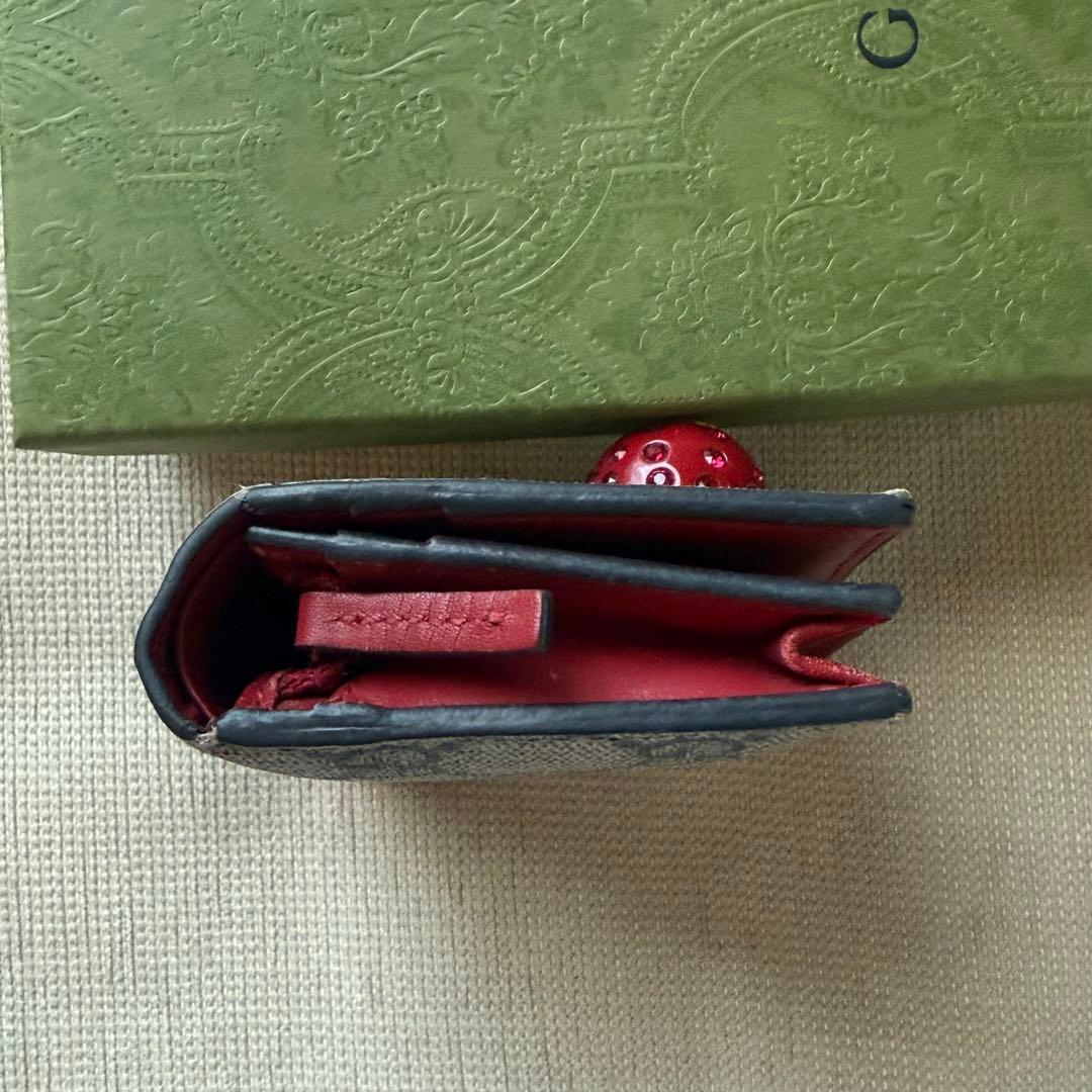 GUCCI 二つ折り財布 チェリー装飾